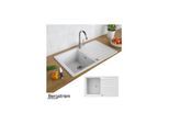 Granit Spüle Küchenspüle Einbauspüle Auflage Spülbecken Küche reversibel Weiß