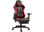 Trisens - Gaming Stuhl mit Fußstütze und ergonomsichen 4D-Armlehnen gaming chair in ergonomischer Sportsitz Optik Gamer Stuhl mit verstellbaren