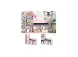 Vicco Regal mit Sitzbank Luigi 107 x 88 cm, Rosa, Kinderzimmer, große Fächer