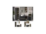 Vicco Badmöbel-Set Badezimmer-Möbel Bad-Schrank Viola Anthrazit Eiche modern Badezimmerschrank Waschtischunterschrank Spiegelschrank Midischrank Hochschrank Schranktür Schrankfach Ablage Aufbewahrung