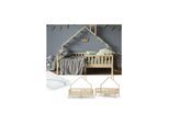 VitaliSpa Hausbett Kinderbett Spielbett Noemi 80x160cm inkl. Matratze natur