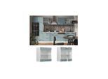 Vicco Glashängeschrank Küchenschrank R-Line Solid Weiß Blau Grau 60 cm modern