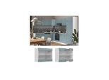 Vicco Glashängeschrank Küchenschrank R-Line Solid Weiß Blau Grau 80 cm modern