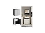 Vicco Waschtischunterschrank Waschbeckenunterschrank Edge Schwarz Weiß modern 60x57 cm Badezimmer Schrank Badschrank Badkommode Badmöbel 2 Türen