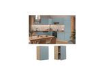 Vicco Hängeschrank Küchenschrank R-Line Solid Eiche Blau Grau 45 cm modern