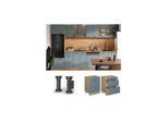Vicco Schubladenunterschrank Küchenschrank R-Line Solid Eiche Blau Grau 60 cm modern