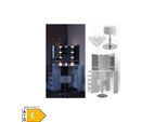 Vicco Eckschminktisch Arielle Kosmetiktisch Frisiertisch Schminktisch Weiß inklusive Sitzhocker und LED-Lichterkette