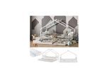 VITALISPA Kinderbett DESIGN Hausbett Gästebett Lattenrost weiß 90x200 Matratze