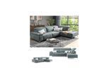 VitaliSpa Ecksofa Loungesofa Boxspringsofa James Grau Relaxfunktion 301x86 cm modern Wohnzimmer Sofa Wohnzimmercouch Loungeecke Polstereckcouch Taschenfederkern USB-Anschluss Fußteil ausfahrbar