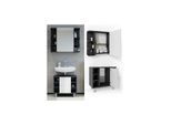 VICCO Badmöbel Set FYNN 2 Teile Anthrazit Weiß - Badezimmer Spiegel Badunterschrank Bad Badschrank