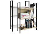 VCM Holz Metall Aufbewahrung Stand Regal Bücherregal Deko Bücher Standregal Flakos 3