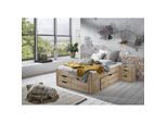 Stauraumbett Noah 140 x 200 cm, mit Rolllattenrost mit 5 Bettschubladen, Ausf. Eiche Artisan Dekor