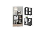Vicco Raumteiler Tatra 4 Fächer Schwarz 70 x 70 cm - Regal Bücherregal Standregal Aktenregal Raumtrenner