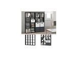 VICCO Raumteiler KARREE 16 Fächer Schwarz - Bücherregal Regal Standregal Büroregal