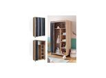 Vicco mobiler Kinderkleiderschrank Dielenschrank Garderobe Doros Sonoma modern 100 x 168 cm offen rollbar