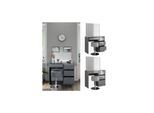 Vicco Schminktisch Sherry Grau Hochglanz, 90 x 75 cm, Spiegel, Hocker, Frisiertisch