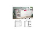 Vicco Wickelkommode Ruben 113 x 53 cm, Weiß, Wickeltisch inkl. Wickelauflage