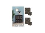 Vicco Raumteiler Würfelregal Standregal Tetra Schwarz Faltbox Wohnzimmer Regal 73x72 cm modern Ablage 4 Fächer Dekoregal Ordnerregal Aufbewahrung