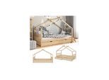 VitaliSpa Kinderbett Hausbett Kinderhaus Design NAT Lattenrost 90x200 Schublade