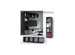 Vicco Raumteiler 4 Fächer Schwarz 144 x 36 cm - Standregal Hängeregal Regal TV Lowboard Sideboard