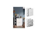 Oskar-Store Schuhschrank Tobias Weiß, 80 x 90 cm, 2-fach Schuhkipper mit Regal