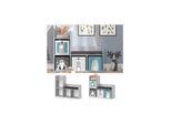 Vicco Bank-Regal Bücherregal Kinderregal Luigi Hellgrau 107x89 cm modern Sitzbank Kinderzimmer Regal Wandregal Spielzeugregal Dekoregal Standregal Aufbewahrung Würfelregal Regal-Bank-Kombi