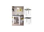 VICCO Esstisch KARLOS Esszimmertisch 80cm Weiß Anthrazit Wohnzimmer Küchentisch