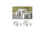 Vicco Tischgruppe Sitzgruppe Esszimmer Sentio Esstisch Sitzbank Weiß 80 cm