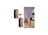 Vicco Midischrank Badschrank Badezimmermöbel Irma Anthrazit Eiche modern 30x81 cm Badezimmer Schrank Badmöbel Schranktür Schrankfach Schrankschublade Ablage Aufbewahrung