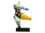 Statue femme dansant avec peinture multicolore H54 cm - lady crazy