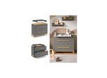 VitaliSpa Wickelkommode Malia 108 x 98 cm, Grau Eiche, Wickeltisch inkl. Wickelauflage