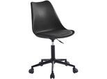 Chaise de bureau scandinave reglable base metal Simili cuir - Noir