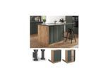 Vicco Regalinselunterschrank Küchenschrank Küchenmöbel Fame-Line Landhaus Eiche Grün 60 cm Gold Küche Einbauküche Kücheninsel Drehtür Einlegeboden Blende Küchenunterschrank Küchenzeile
