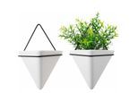 2pcs jardinière suspendue et pot géométrique pour décoration murale - pot pour plantes fleur de cactus décoration de bureau à domicile cadeau de