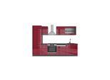 VICCO KÜCHE R-LINE 300 CM KÜCHENZEILE KÜCHENBLOCK EINBAUKÜCHE ANTHRAZIT BORDEAUX HOCHGLANZ