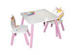 Bureau avec chaise ensemble table + chaises ensemble table 55x55xh42cm et 2 chaises 28x28xh27/54cm - blanc