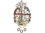 W. Reuter & Sohn - Plauener Spitze® Fensterbild »Fensterbild "Pferdekoppel" farbig«