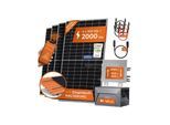 2000W + Anker 2 PRO Solarway® All In One Balkonkraftwerk mit Speicher 2000W komplett Steckdose - 1,6 kWh Anker Solix 2 PRO Speicher - Solaranlage Komplettset - 500W bifaziale Solarmodule & Anker Speicher & Zubehör