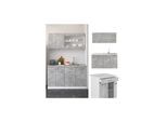 VICCO Küchenzeile SINGLE Einbauküche 140 cm Küche Beton R-LINE