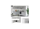 VICCO KÜCHENZEILE R-LINE ECKKÜCHE WINKEL KÜCHE EINBAU BETON OHNE ARBEITSPLATTEN