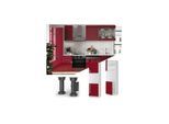 Vicco Herdumbauschrank Küchenschrank Küchenmöbel Fame-Line Weiß Bordeaux Rot 60 cm modern Hochglanz Küche Einbauküche Blende Herdschrank Hochschrank Küchenzeile Drehtür Einlegeboden