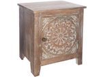 Table de chevet ethnique Shirel - l. 40 x h. 45 cm - 40 x 35 x 45 - Marron