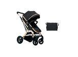 Kikkaboo Kinderwagen Scarlett 2 in 1 umbaubar, Fußabdeckung, Wickeltasche, Korb schwarz