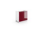 VICCO Spülenunterschrank 80 cm Bordeaux Hochglanz Küchenschrank Hängeschrank Küchenzeile Fame-Line