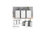 VICCO Sideboard NOVELLI Highboard weiß anthrazit Kommode Anrichte Schrank 2 Türen