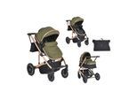 Moni Kombikinderwagen 2 in 1 Thira Babywanne, umbaubar, Sportsitz, Fußabdeckung grün