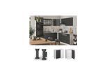 Vicco Eckunterschrank Küchenschrank Küchenzeile R-Line Landhaus 86 cm Weiß Anthrazit Tür