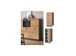 Vicco Backofenumbauschrank Küchenschrank Küchenzeile R-Line 60 cm Anthrazit Eiche große Tür