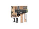 Vicco Herdumbauschrank Küchenschrank Küchenmöbel Fame-Line Weiß Eiche Goldkraft 60 cm modern Küche Einbauküche Blende Herdschrank Hochschrank Küchenzeile Drehtür Einlegeboden