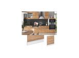 Vicco Geschirrspülerblende Küchenschrank Küchenmöbel Fame-Line Weiß Eiche modern 60 cm Küche Einbauküche Geschirrspüler Blende Küchenzeile